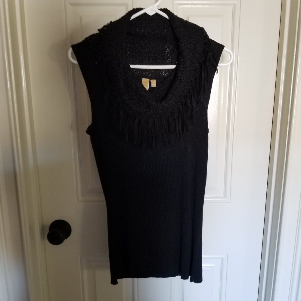 Cute black cowl neck summer sweater